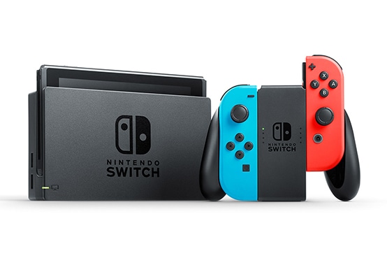 Nintendo Switch Console (Model HAC-001, Blue/Red Joycon, JoyCon Straps & Grip, Dock, HDMI & Power Cables)